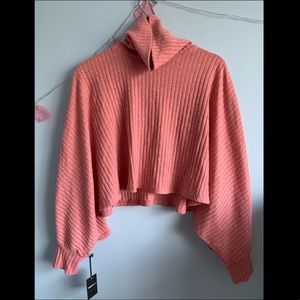 💕forever 21 pink crop turtleneck sweater💕